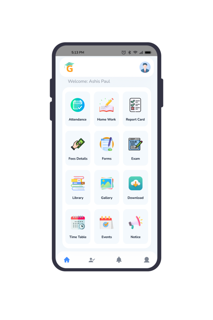 Gurualay Parent App — fees and calendar